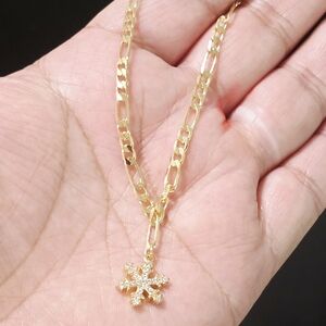 Gold Snowflake Pendant Necklace